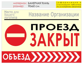 Информационный щит "объезд справа" (банер, 90х60 см) t13 - Охрана труда на строительных площадках - Информационные щиты - . Магазин Znakstend.ru